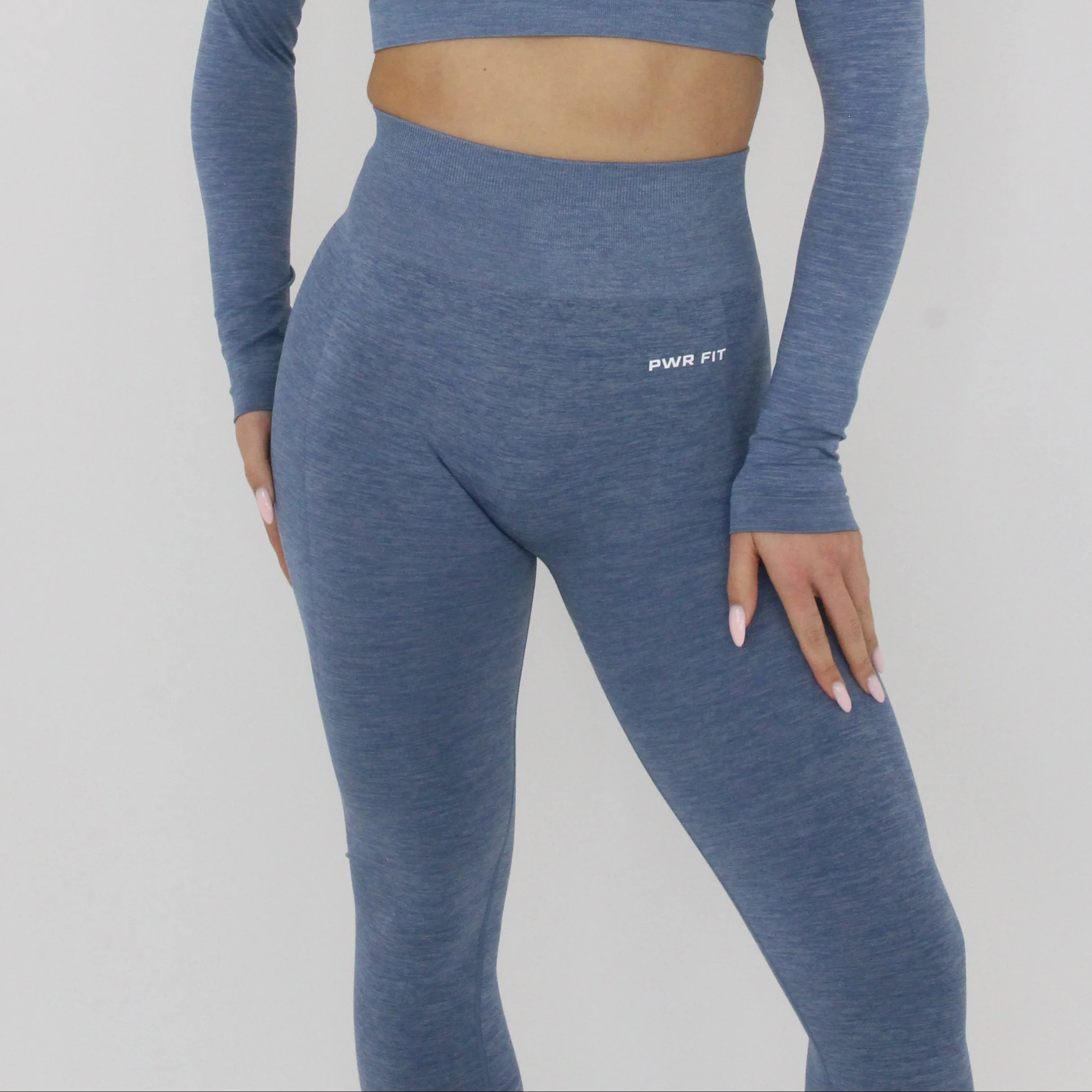 Amplify High Waisted Leggings (Slate Blue) - Image 3