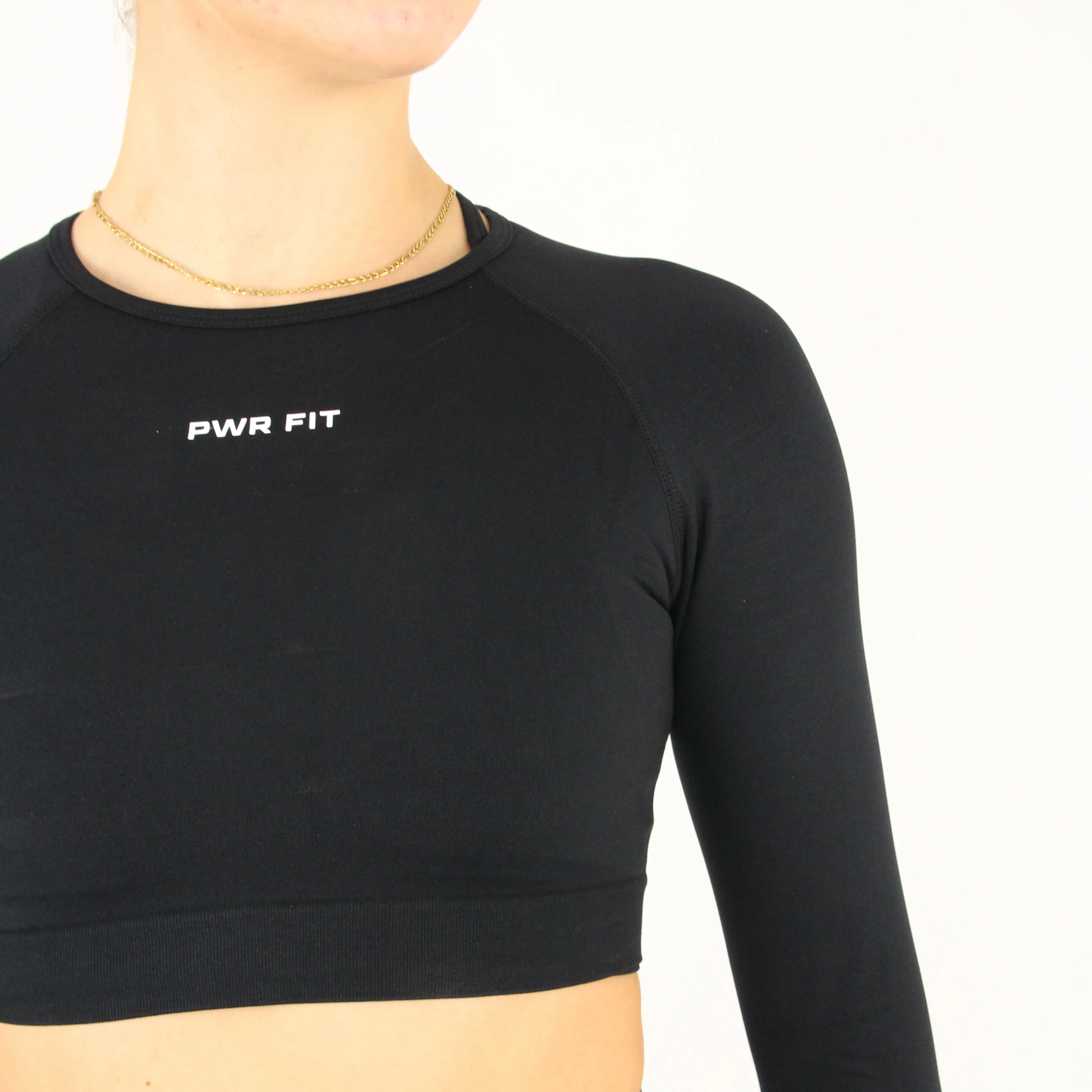 Amplify Long Sleeve Crop Top (Graphite Black) - Image 3