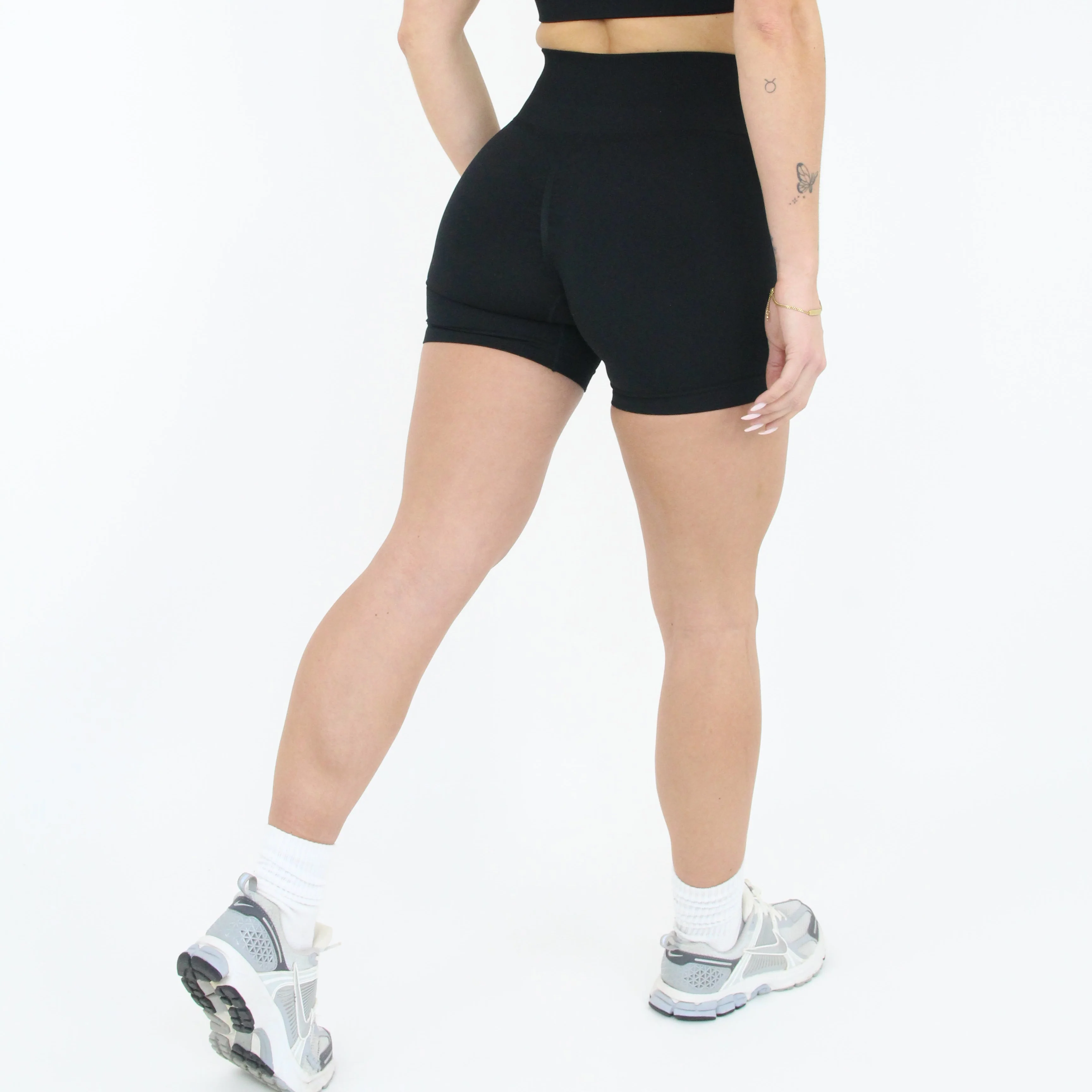 Amplify High Waisted Shorts (Graphite Black) - Image 3