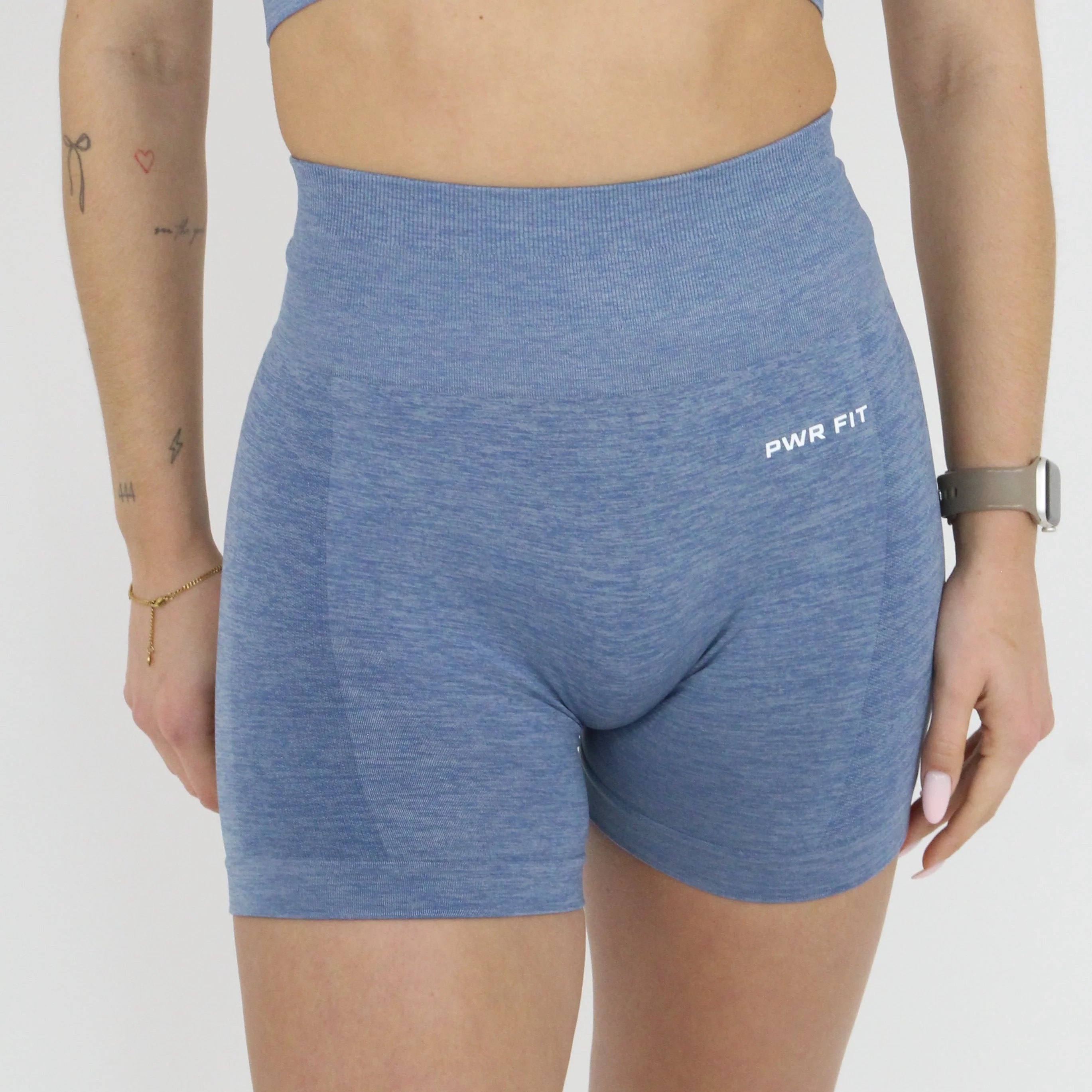 Amplify High Waisted Shorts (Slate Blue) - Image 3