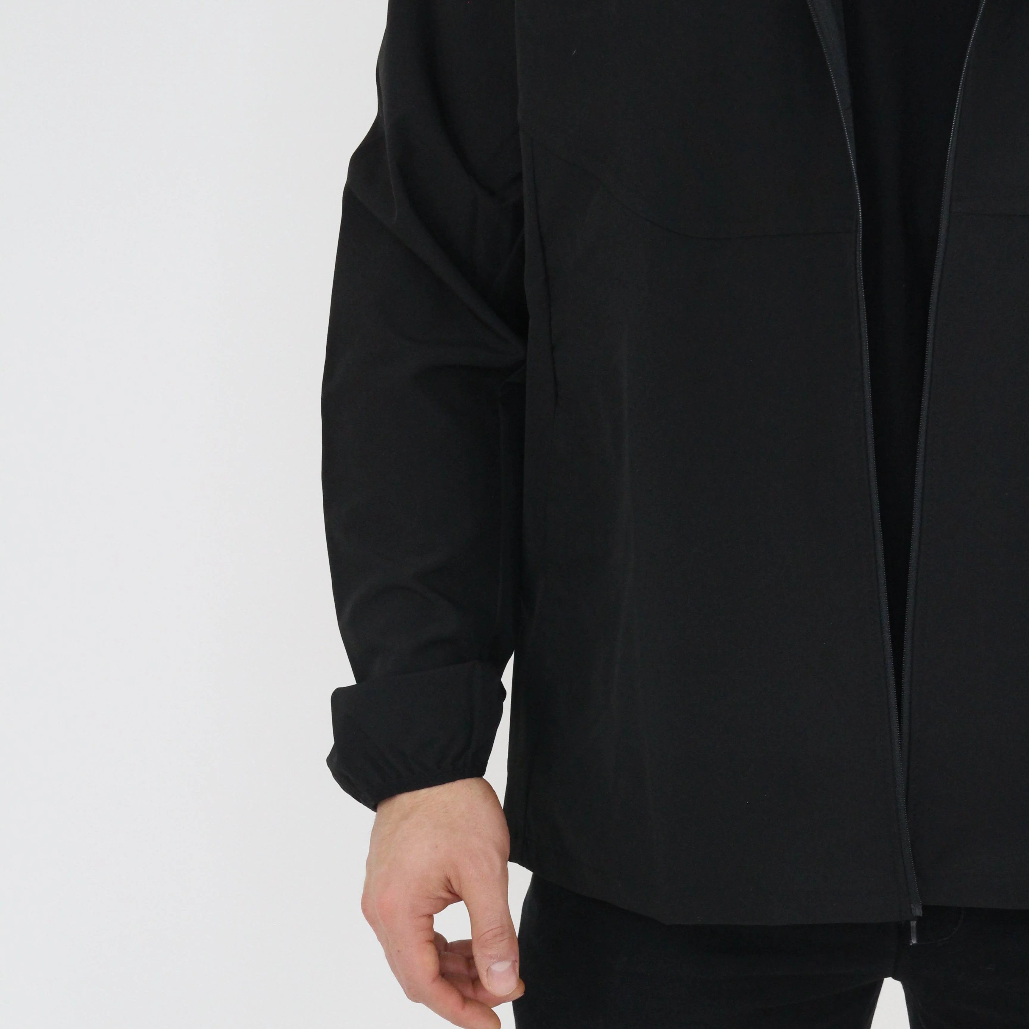 Athletic Windbreaker Jacket (Black) - Image 3