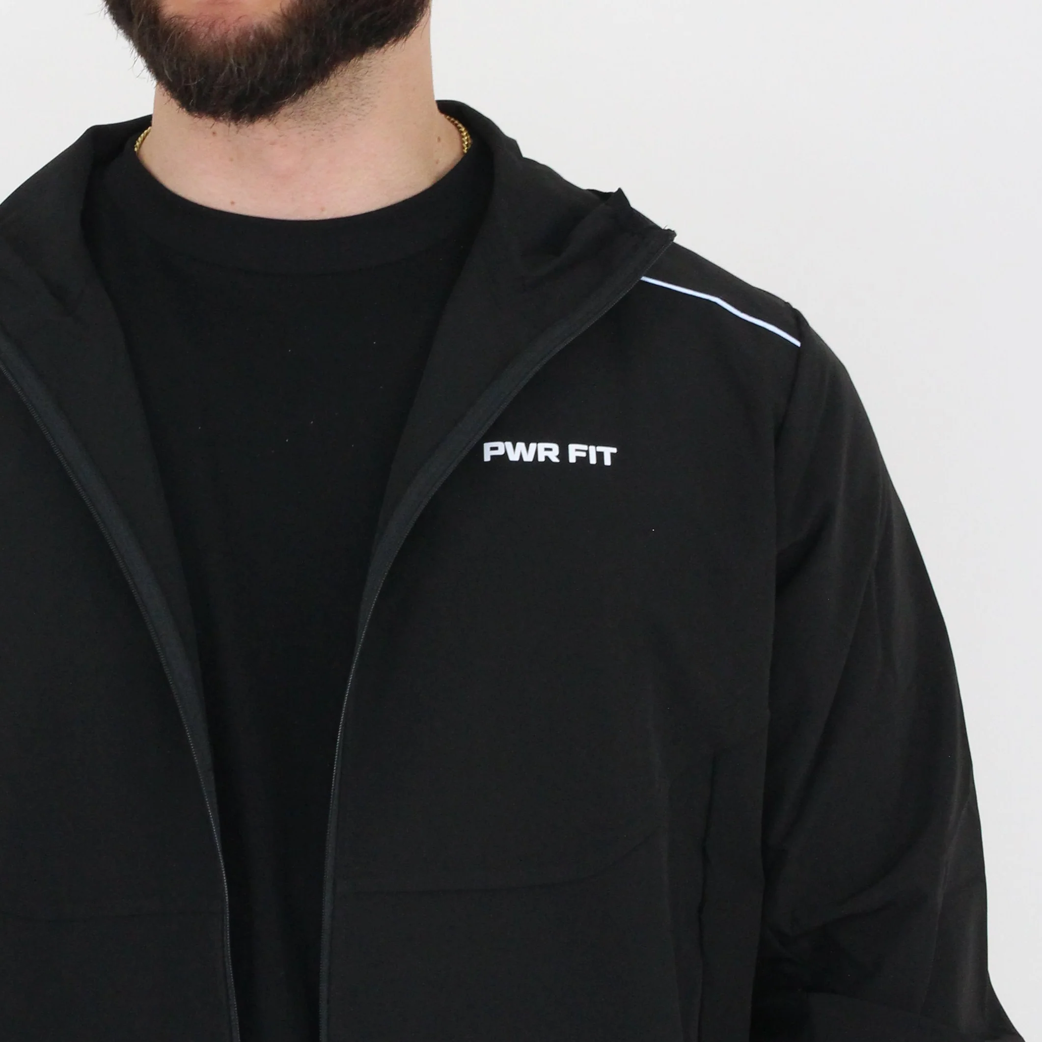 Athletic Windbreaker Jacket (Black) - Image 4