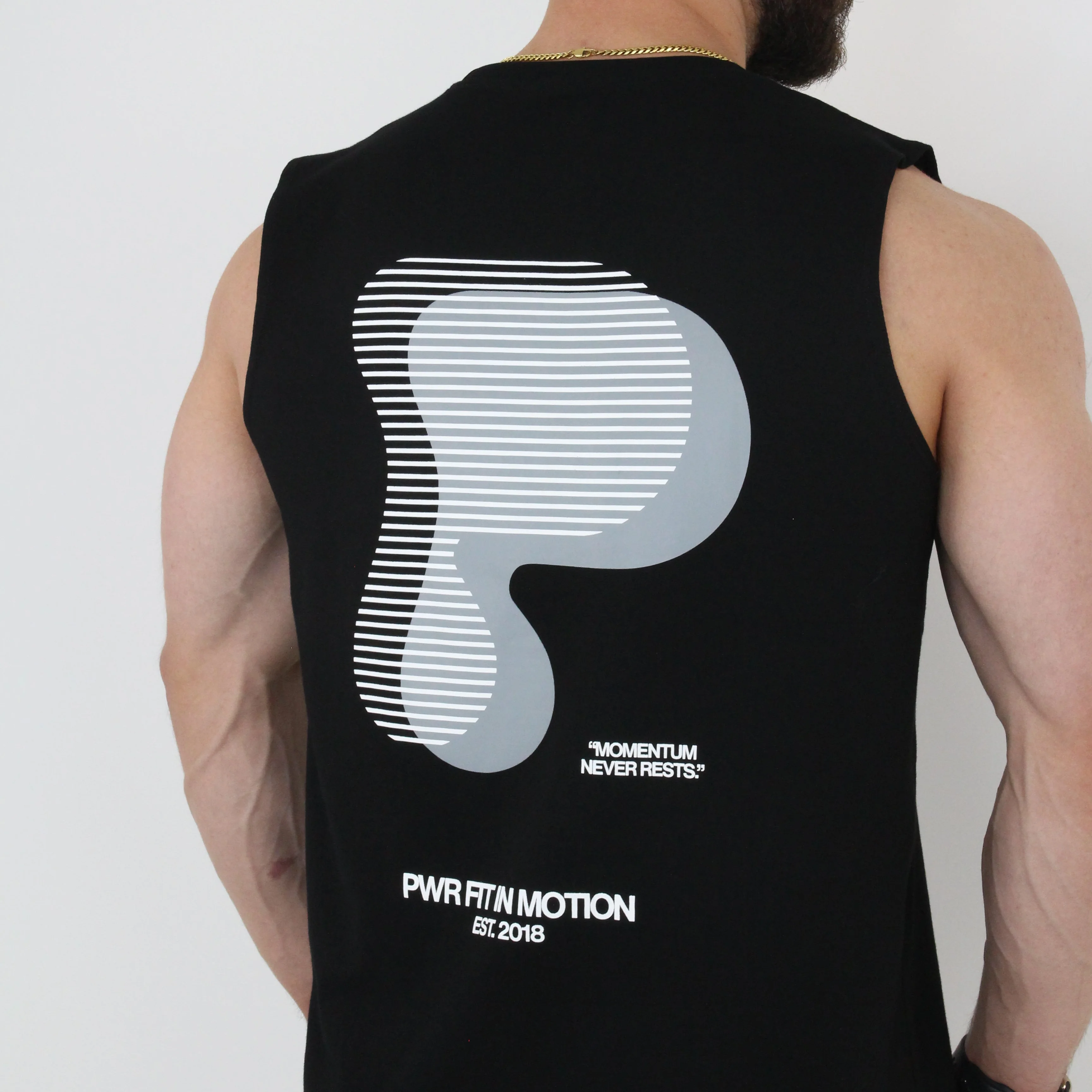 Motion Sleeveless Tee (Black) - Image 4