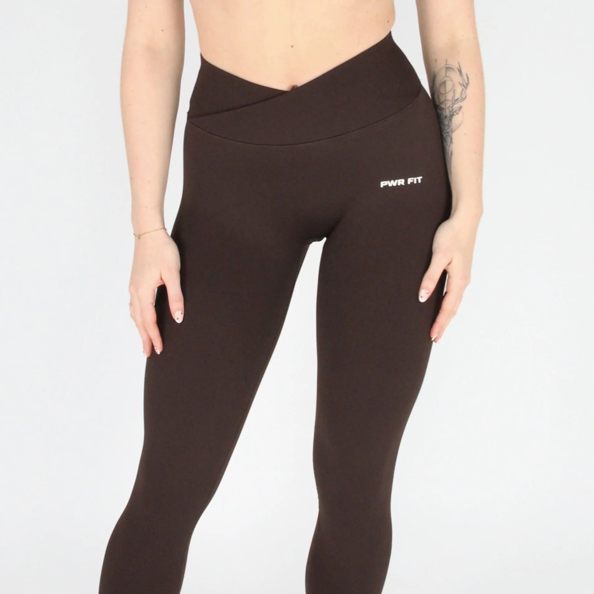 V Waisted Leggings (Coco Brown) - Image 3