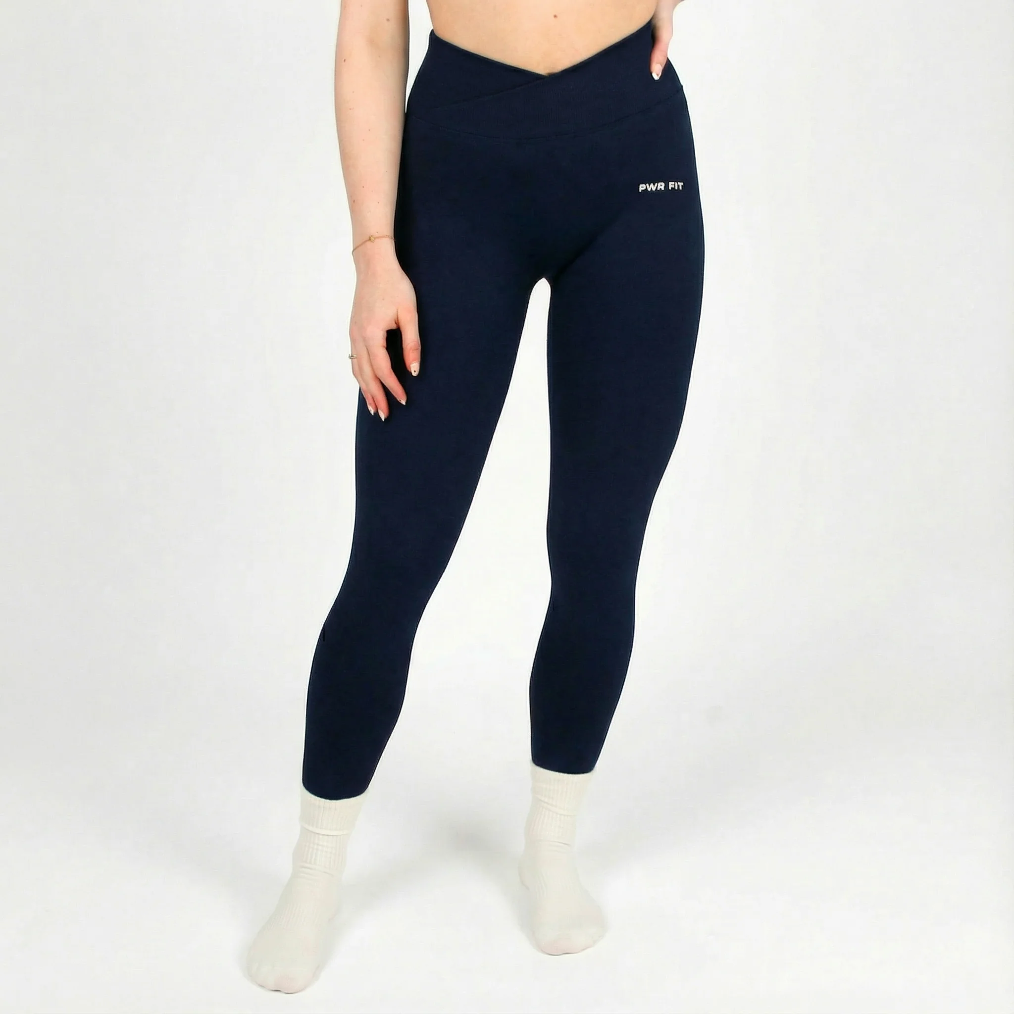 V Waisted Leggings (Navy) - Image 3